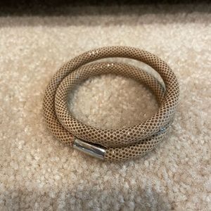 Brighton Woodstock double python shimmer beige bracelet